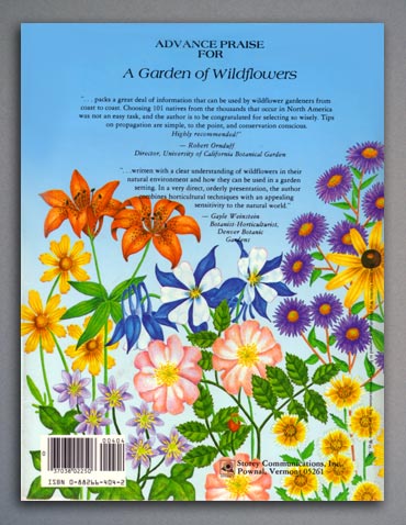 A Garden of Wildflowers book - back cover.