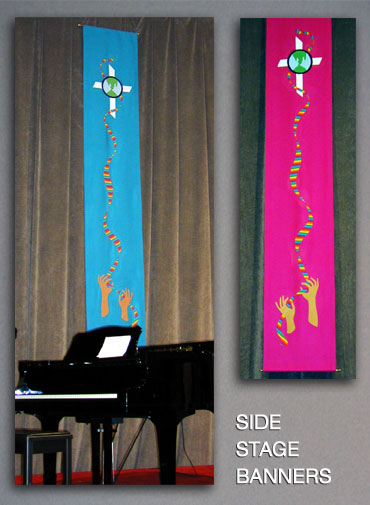 Fabric twin narrow banners for Ohio UCC Annual Conference