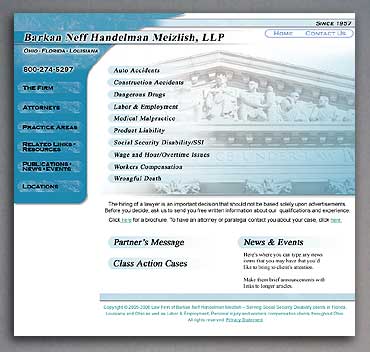 New law firm home page
