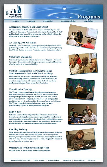 The Gault Center Programs page.