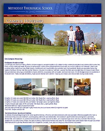 The Campus Housing page.