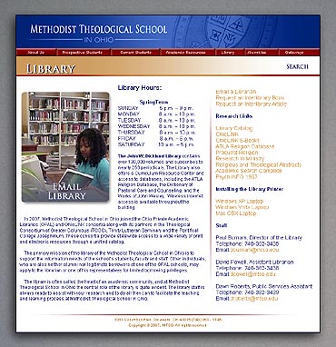 The Library page.